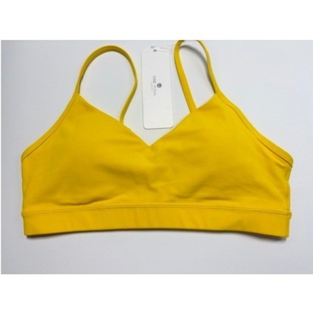 CRZ YOGA Butterluxe Yoga Sports Bra High Visibility Yellow Size M 8/10 NWT